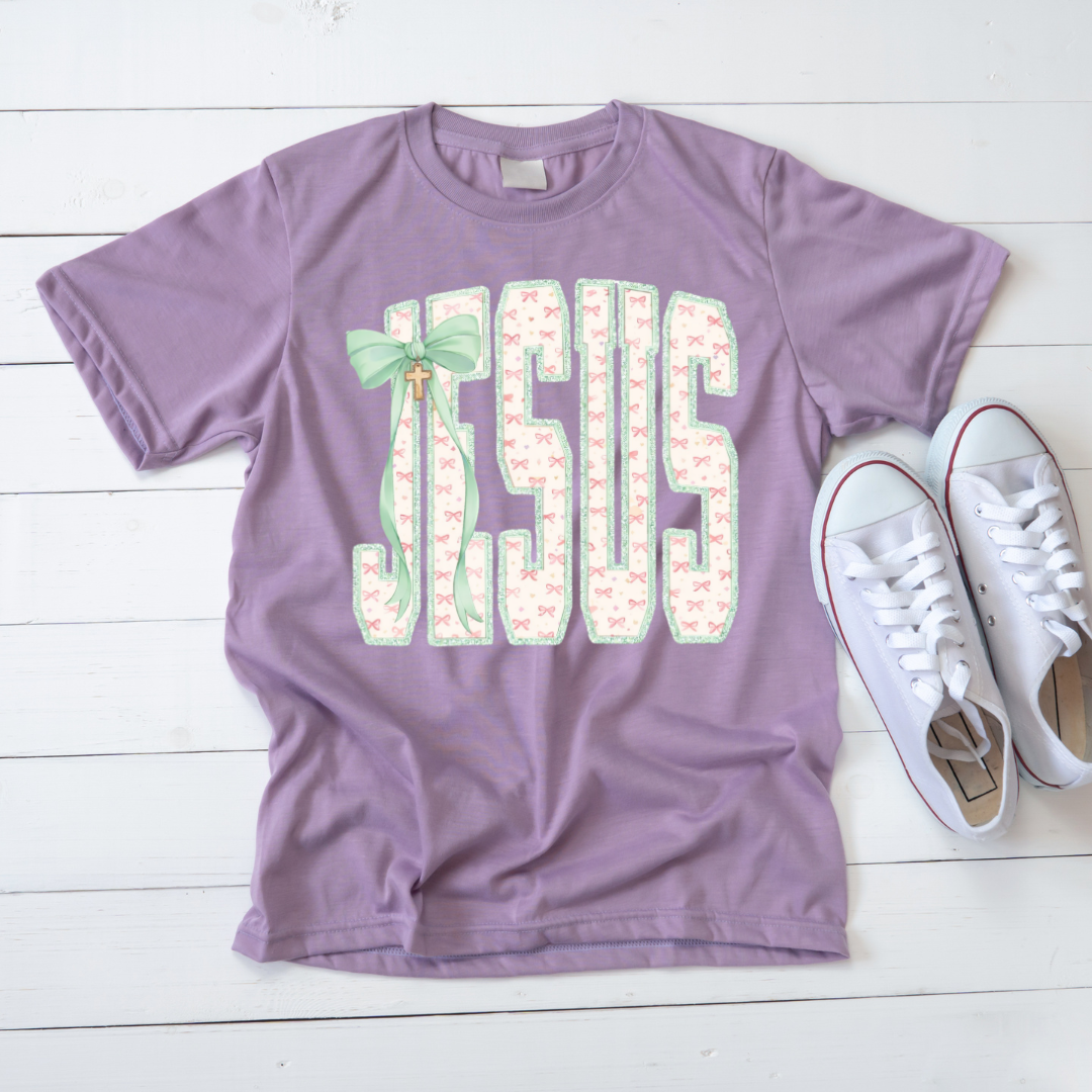 Jesus Coquette Bow Cross Women's Tee