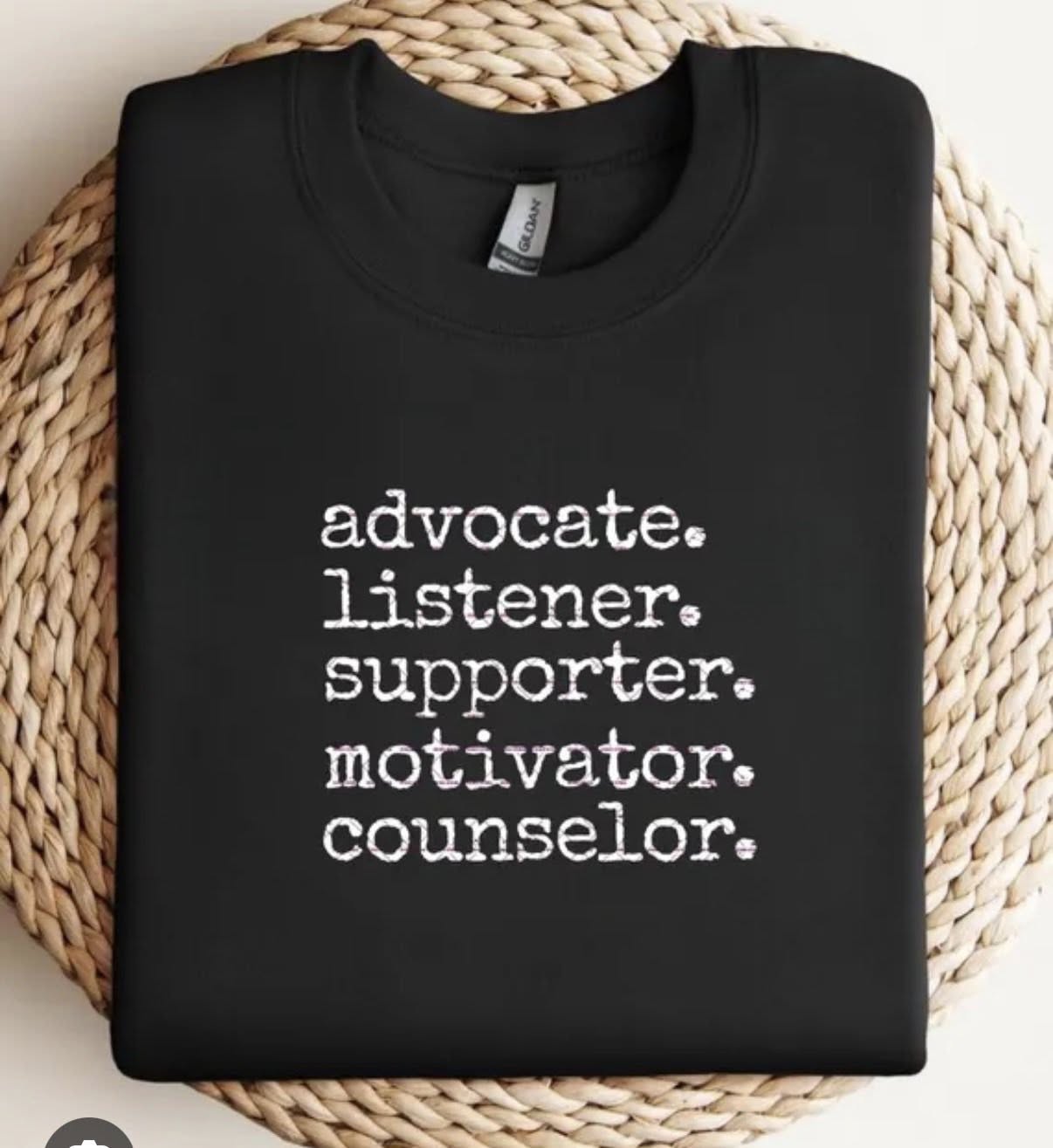 Advocate. Listener. Supporter. Counselor. Women's Hoodie