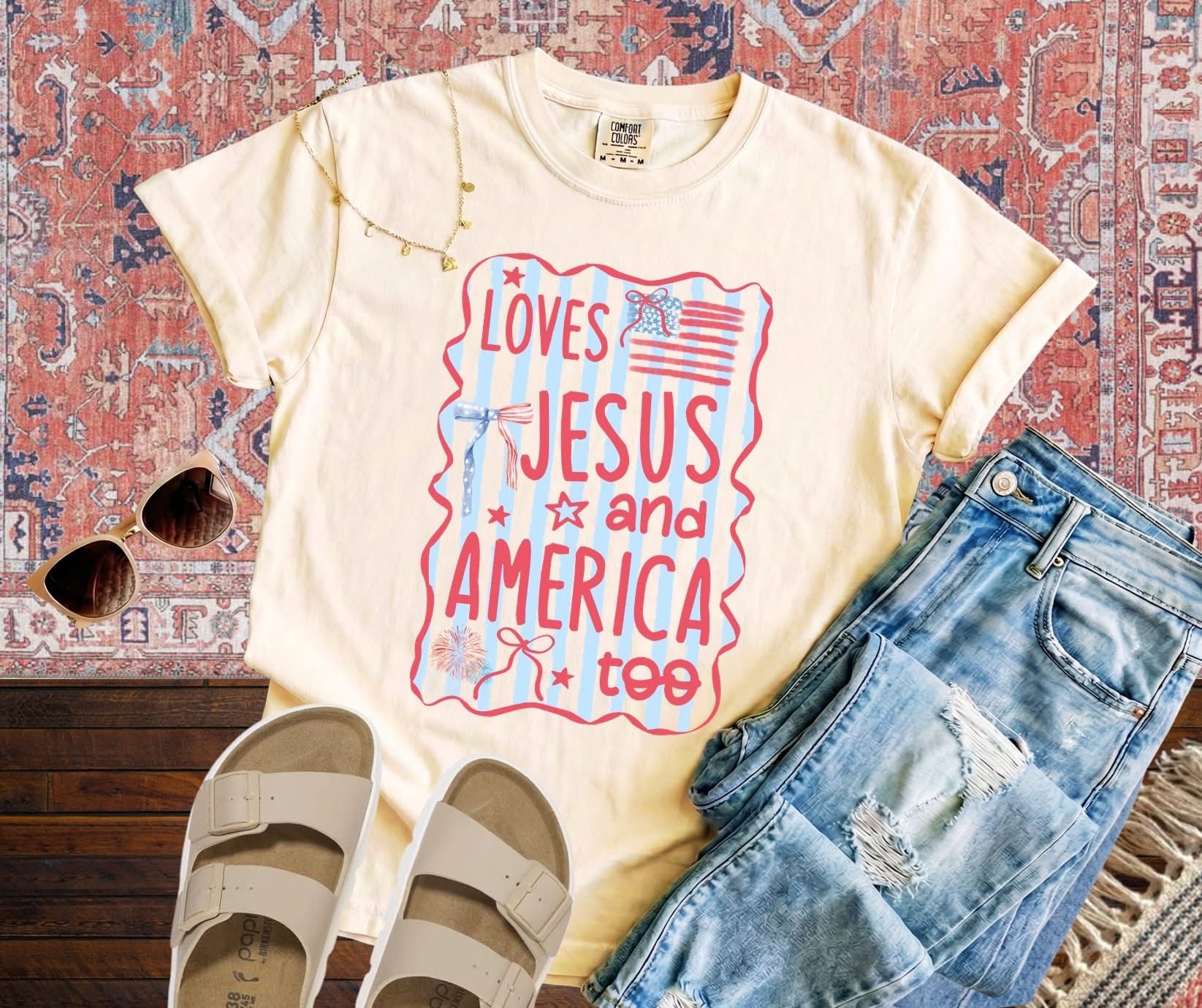 Loves Jesus and America Too Women's Sweatshirt
