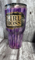 Girl Boss Purple Glitter Resin Tumbler | 32 oz | One of a Kind