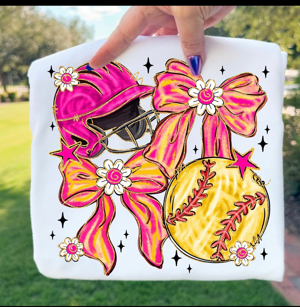 Softball Bows & Helmet Kids Tee