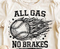 All Gas No Brakes Baseball Kids Tee