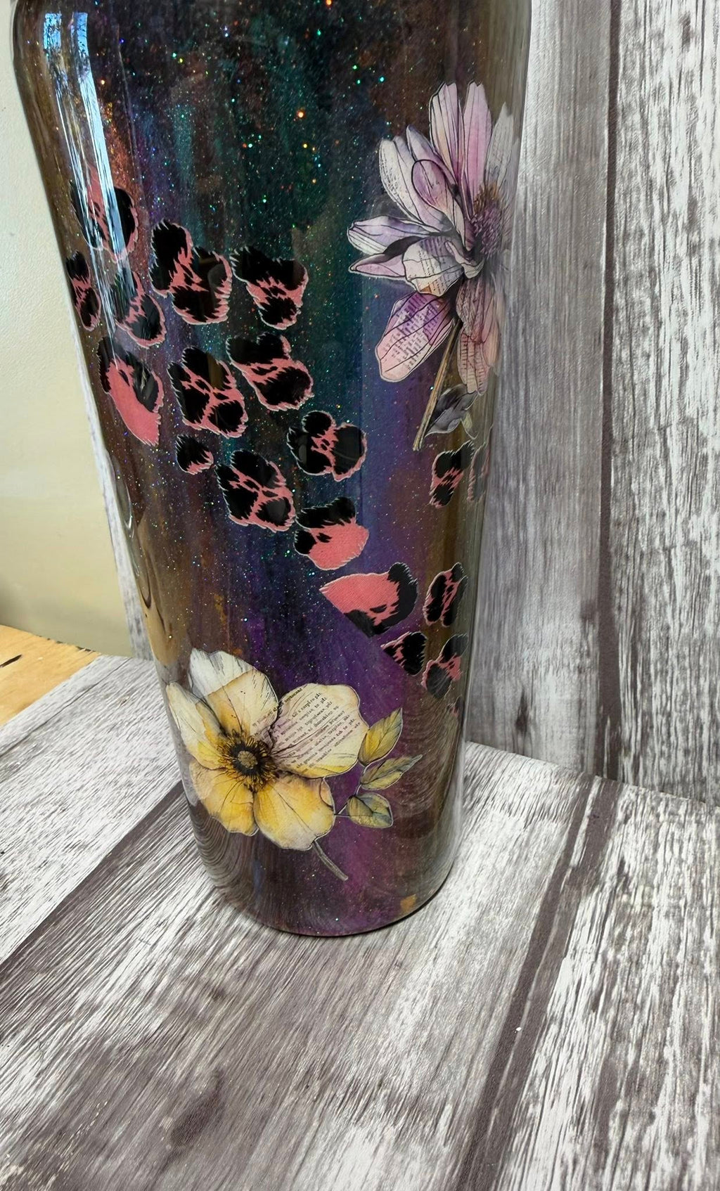 Let Them Galaxy Floral Resin Tumbler | 32 oz | One of a Kind