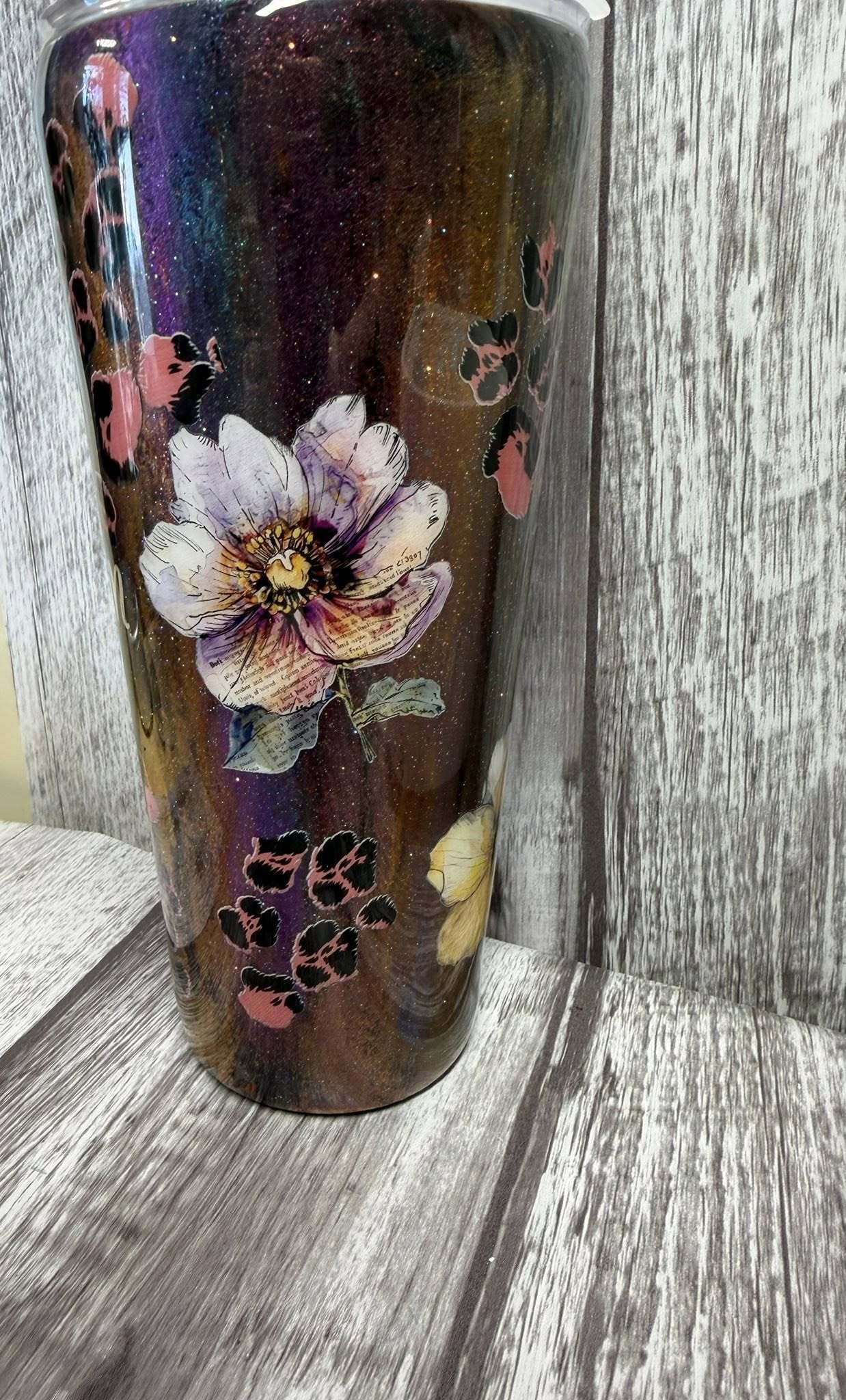 Let Them Galaxy Floral Resin Tumbler | 32 oz | One of a Kind