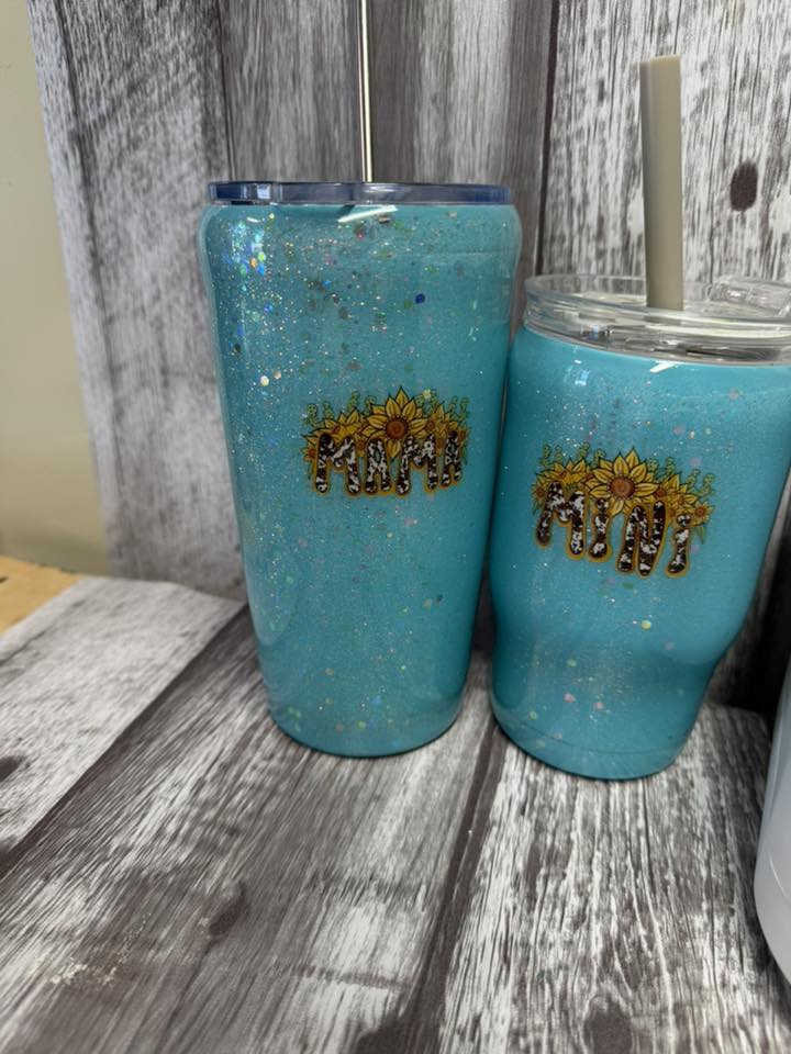 Mama & Mini Sunflower Resin Tumbler Set | One of a Kind