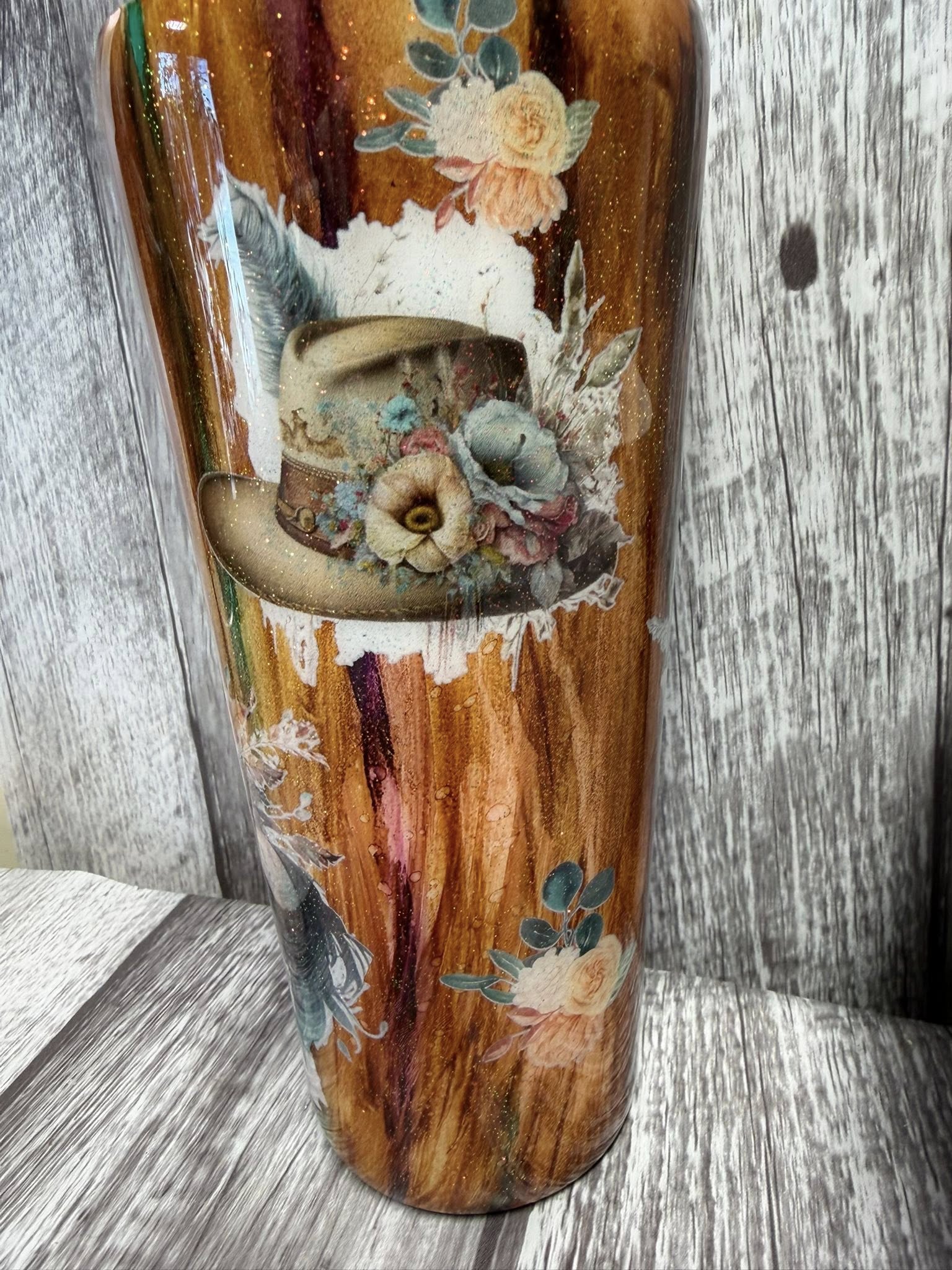 Western Boho Horse Resin Tumbler | 32 oz | One of a Kind